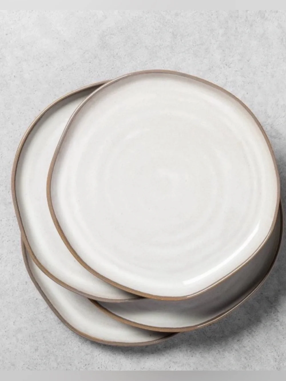 4 Hearth & Hand Gray Reactive Glaze Swirl Ceramic Set of Salad Plates